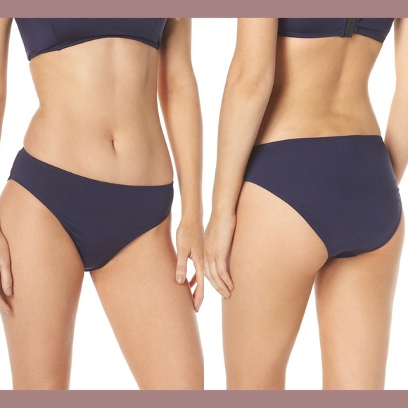 NWT $60 Mei L'ange Micah Hipster Bikini Bottoms in‎ Navy Blue [SZ Medium ] - Picture 1 of 8